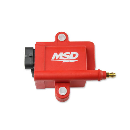 MSD Ignition Coil, Smart Coil, Coil Pack, Epoxy, Female/Socket, Red, Square, Each