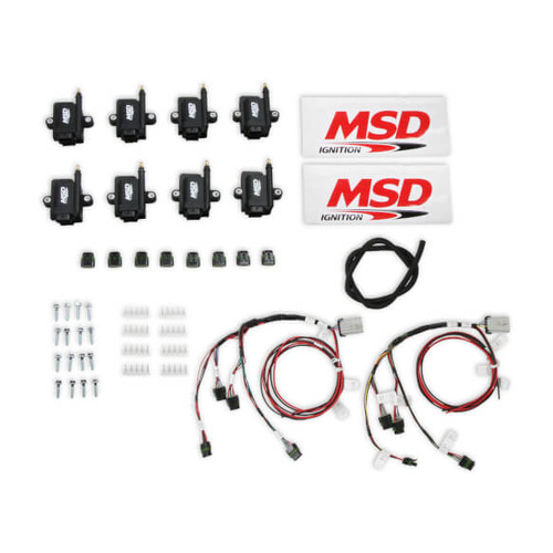 MSD Ignition Coil, Smart Coil, Coil Pack, Epoxy, Female/Socket, Black, Square, Kit