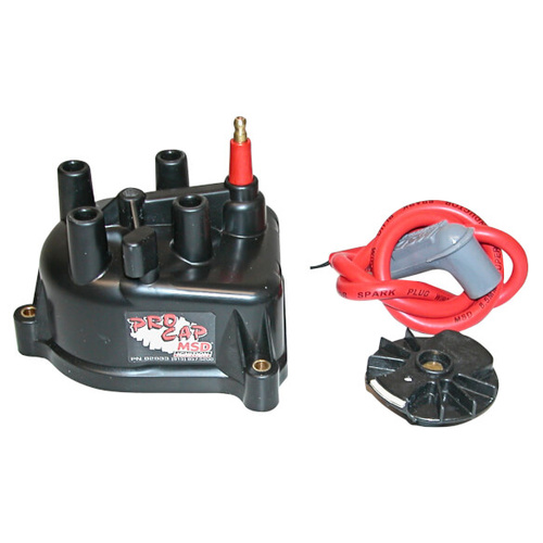MSD Cap and Rotor, Modified, Black, Female/Socket, Brass Terminals, Screw-Down, For Acura , 1.8L, Kit