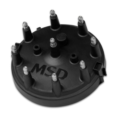 MSD Distributor Cap, Male/HEI-Style, Black, Clamp-Down, For Ford/, Pro-Billet, V8, Each