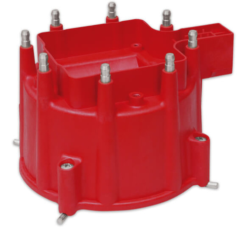 MSD Distributor Cap, Extreme, Male/HEI-Style, Red, Clamp-Down, Pro-Billet, GM, V8, Each