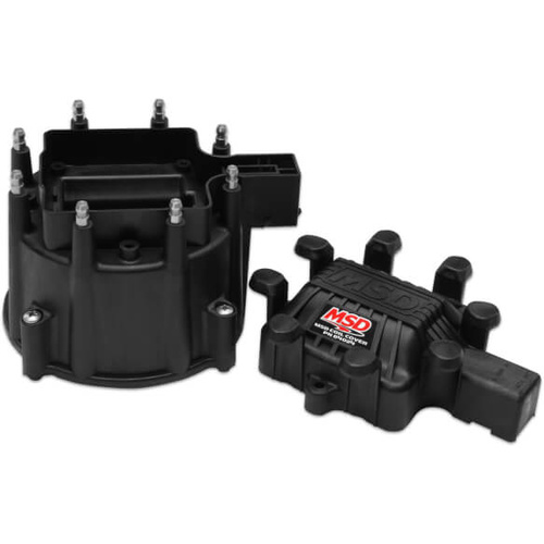 MSD Distributor Cap, GM HEI, Black, Screw-Down, V8, Each