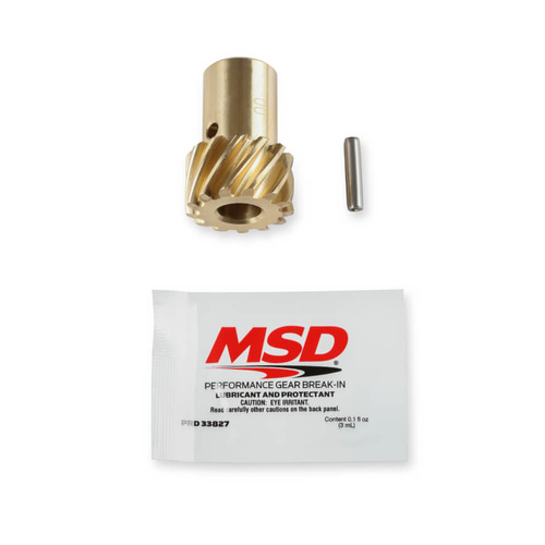 MSD Distributor Gear, Aluminium, Bronze, Race, .500 in. Diameter Shaft, For Chevrolet, Small Block, Big Block, V6