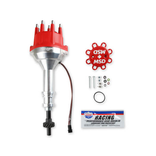 MSD Distributor, Pro-Billet, Small Base, Magnetic Trigger, Mechanical Advance, Steel Gear, For Ford, 351C, 351M, 400, 429, 460, Each