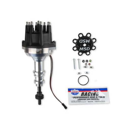 MSD Distributor, Pro-Billet, Magnetic Trigger, Mechanical Advance, Black Cap, For Ford, 289/302, Each