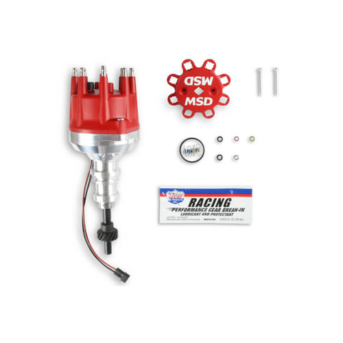 MSD Distributor, Pro-Billet, Magnetic Trigger, Mechanical Advance, Small Diameter, Holley Hi-Ram, For Ford, 289, 302, Each