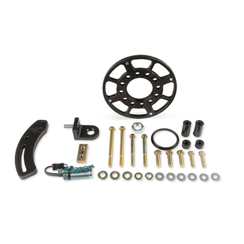 MSD Crank Trigger Kits, Flying Magnet Crank Trigger, Crank Trigger Wheel, Pickup, Black Anodised Billet Aluminium Bracket, For Ford, Small Block Winds