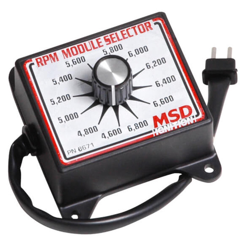 MSD RPM Module Selector, Plastic, Black, 4, 600-6, 800 rpm, 200 rpm Increments, Each