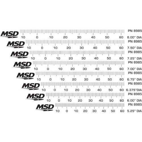 MSD Timing Tape, 5.250 to 8 in. Diameter Balancer, Set of 8