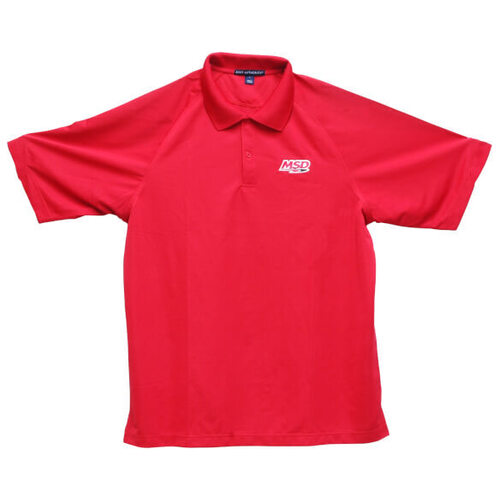 MSD Racing Polo Shirt, Red, Short Sleeve, Polyester, Coolplus Wicking