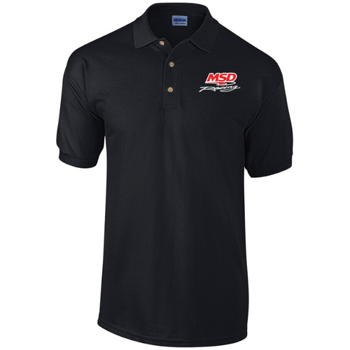 MSD Racing Polo Shirt, Black, Short Sleeve, Pique Knit