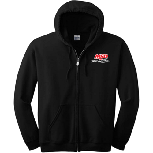 MSD Logo Zipped Hoodie, Black