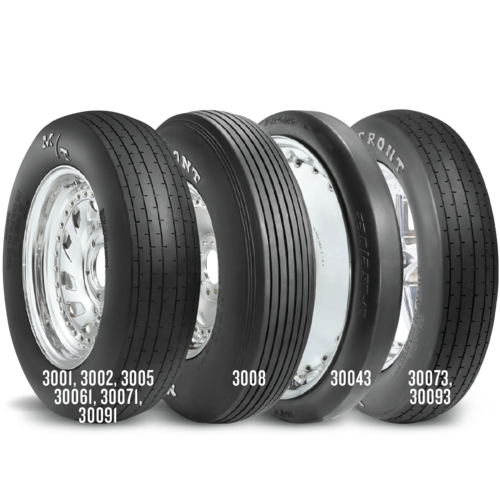 Mickey Thompson Tyre, ET Front Drag, 22.5x4.5-15, Bias-Ply, Tubeless, Solid White Letters, 22.5 O.D., Each