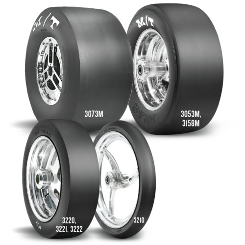 Mickey Thompson Tyre, 2.50x2.75-18 ET Drag Motorcycle Front, 23.5 O.D., Each