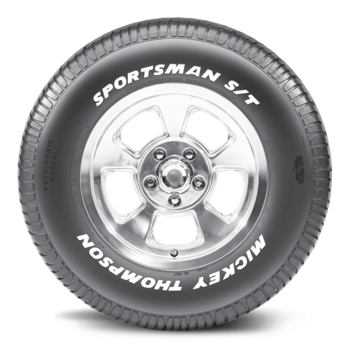 Mickey Thompson Tyre, Sportsman S/T, P215/70R15, Radial, 1,620 lbs. Maximum Load, T Speed Rated, Solid White Letters, Each