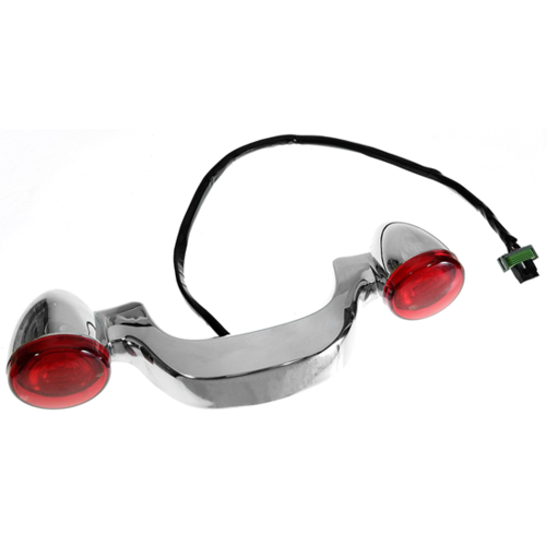 MIDUSA Chrome Light Bar W Led Red Ts Fits Flh/Flt Models 2010/19 Replaces HD 67800491, 73314-10