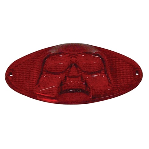 MIDUSA Skull Cateye Taillight Red/Red Skull Cat Eye Taillight With 4-1/2 in. Mount Holes White Bulb/Led