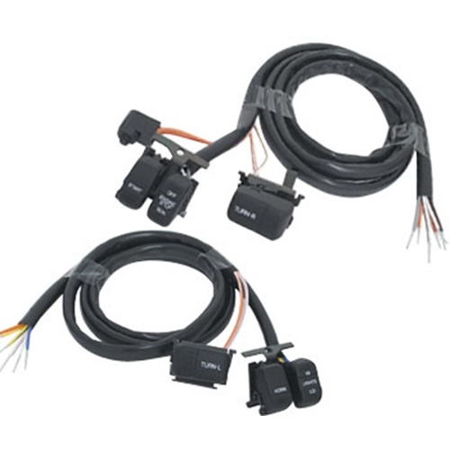 MIDUSA Handlebar Switch Wiring, Big Twin Sportster 96/06 Std Duty Black W/48 in. Covered Wires & Mounting Hardware, Kit