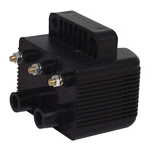 MIDUSA Coil, Single Fire 40, 000 Volts Big Twin Sportster UW/Aftermarket Single Fire IGN, 3 Ohm, OE MTG, Black, Each