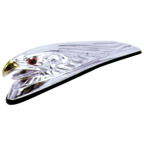 MIDUSA Fender Ornament, Eagle Spirit Front Fender Chrome Plated W/Gold Beak & Lighted Eyes Replaces HD 91569-89, Kit