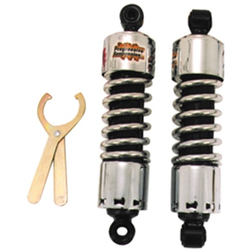 MIDUSA Shock Absorber, Chrome 11 in. Fits Dyna 2006/Later Progressive Suspension 412-4037C