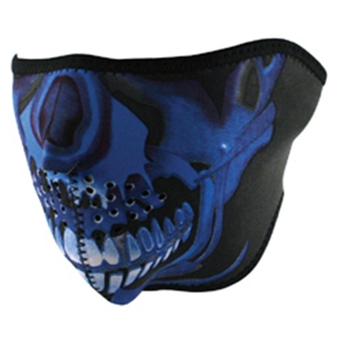 MIDUSA Face Mask, Neoprene 1/2, Blue Skull Zanheadgear WNFM024H, Each