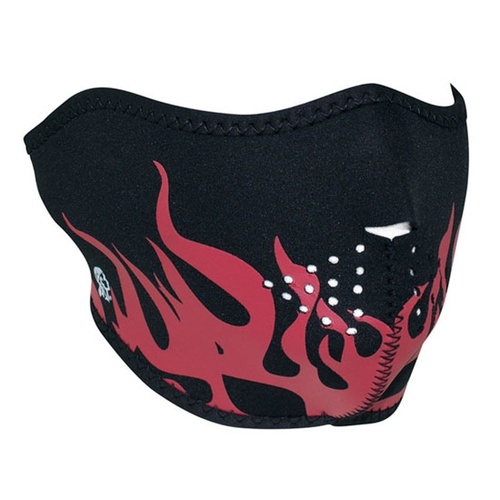 MIDUSA Face Mask, Neoprene 1/2 Half Mask, Red Flames Zanheadgear WNFM229RH, Each
