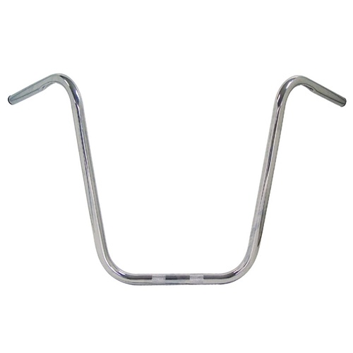 MIDUSA Ape Hanger Handlebar, 14 in. Rise 82/Later, 34 in. Wide, 9 in. Center Width 8-1/4 in. Pullback W/Crimp Chrome Plated, Each