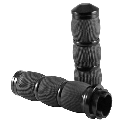 MIDUSA Hand Grips, Air Cushioned Black Anodized, Any Models W/Exterior Cables Air-90-Ano, Pair