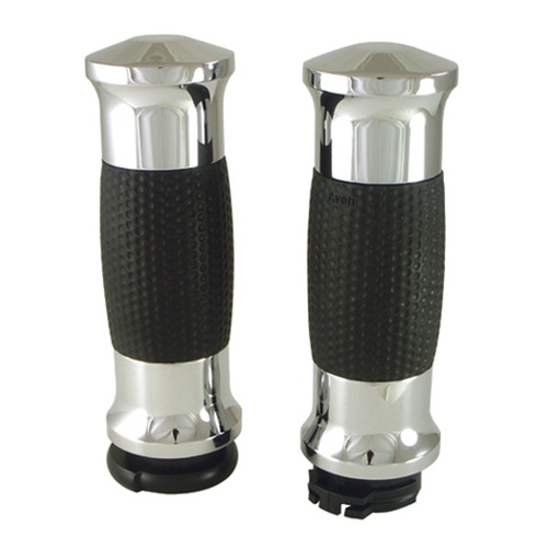 MIDUSA Hand Grips, Gel Style Chrome, Fits Any Model With Exterior Cables, Gel-70-Ch, Pair