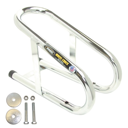MIDUSA Wheel Chock, Permanent, Chrome Plated Fits Up To 3 1/2 in. Wide Tire Includes Mounting Hardware MFG# Wc35H, Kit