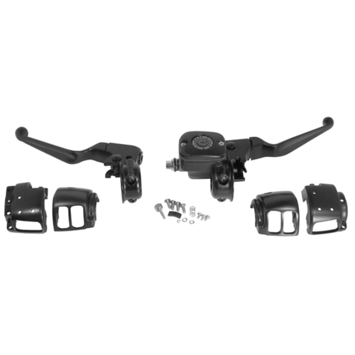 MIDUSA Handlebar Controls, Black 11/16 in. Bore Master Cylinder, Set