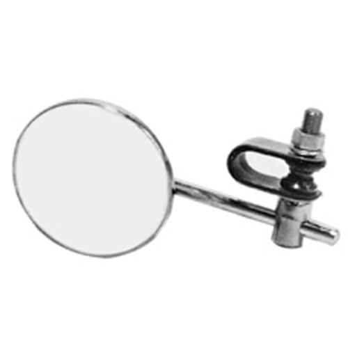 MIDUSA Mirror, Lh/Rh Round 3 in. Chrome Clamp On Mount 7/8 in. & 1 in. ID Rd Stem Tinted Face Steel