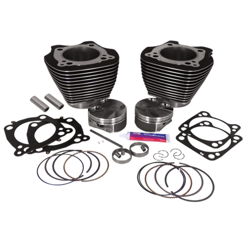 MIDUSA Big Bore Kit, S&S 128 in. M8 Kit Fits Touring 2017/Later, Softail 2018/Later 4-1/2 in. Stroke, Inc Gaskt, Blk/Gra