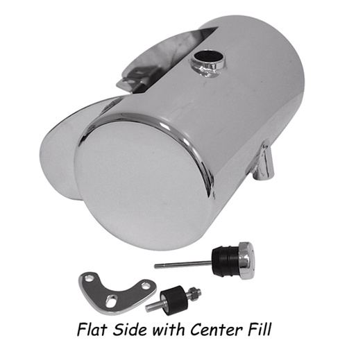 MIDUSA 3.5 Qt Custom Round Oil Tank Any Frm W/St Style Mt, Raw Stl Center Fill With Battery Box