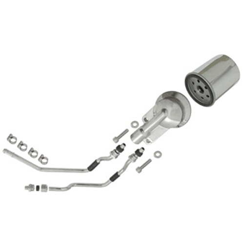 MIDUSA Oil Filter Mounting Kit, Chrome Big Twin Evolution 1992/1999 Includes Chrome Plated Metal Oil Lines