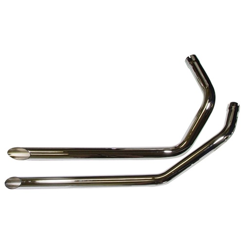 MIDUSA Exhaust Drag Pipes Slash Cut Sportster 1957/1985(Ex 1979) 1-3/4 in. OD 40 in. Long, Set