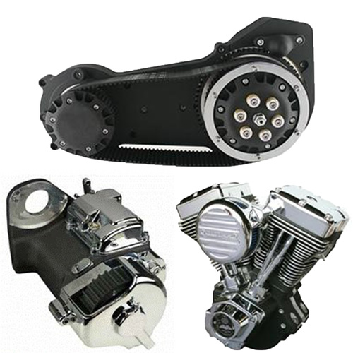 Ultima Engine Drive Line Kit For harley Black n Chrome 127” Engine, 2” Belt Drive blk, 6 Speed RSD Transmission Blk 'Hydraulic Type'