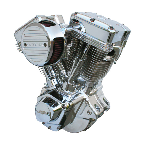 Ultima Complete EVO Engine For Harley 120 Cube El, Bruto Polished Finish, Crate Engine, Each