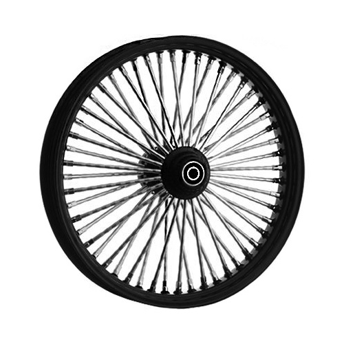 Ultima Wheel for Harley, KNG SPKE, Front, BK &, CHROME, 26X3.5, S