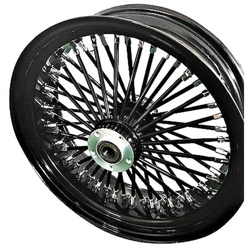 Ultima Wheel for Harley Black/Black 48 King Spoke 18' x 3.5' Rear Wheel for Harley