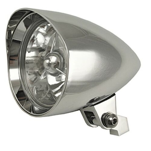 Ultima Headlight , Chrome Tri-Bar Bullet 4 1/2'' x 6.3/4'' length H4 55/60, Each