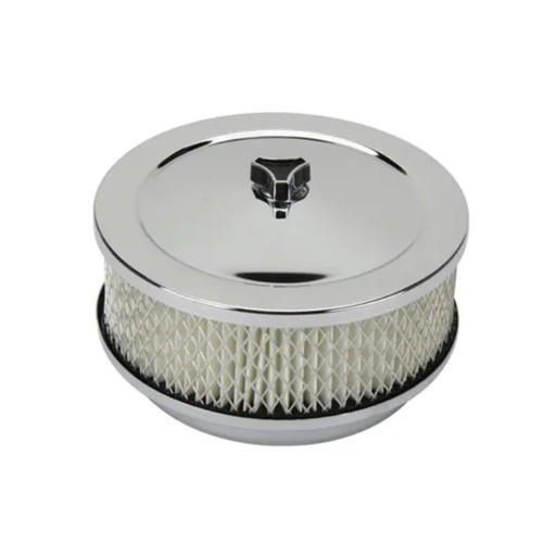 NAPARTS Chrome Round Air Filter 6-3/8in. x 2in. suit Stromberg