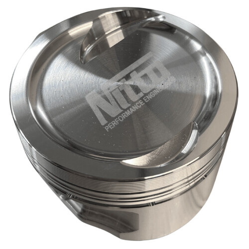 Nitto Pistons for Nissan RB30, SOHC, Standard Stroke, Low Compression, 87.0MM (+.040"), 2 Valve Relief, -12cc Dish, Heavy Duty Forging, set