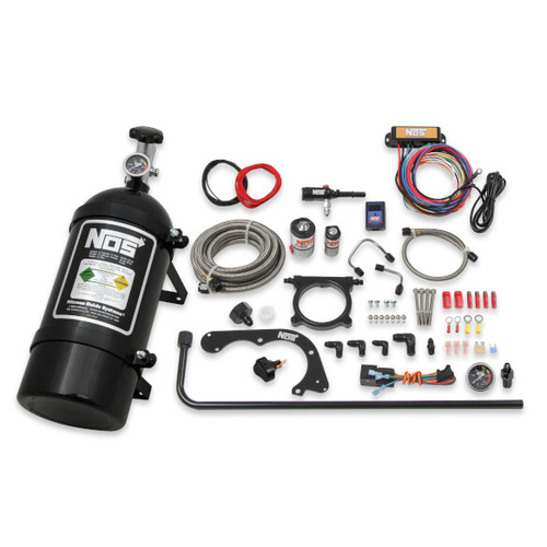 NOS Nitrous System, Wet Plate Kit, 2011-2014 For Ford Mustang w/ 5.0L Coyote V8, 75-150HP, 10lb blk bottle
