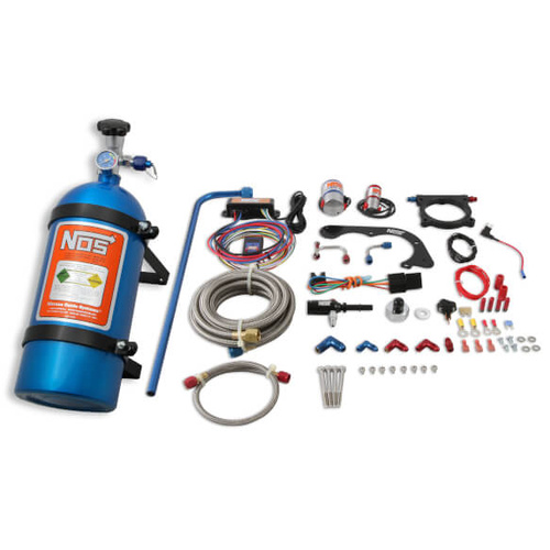 NOS Nitrous System, Wet Plate Kit, 2011-2014 For Ford Mustang w/ 5.0L Coyote V8, 75-150HP, 10lb blue bottle