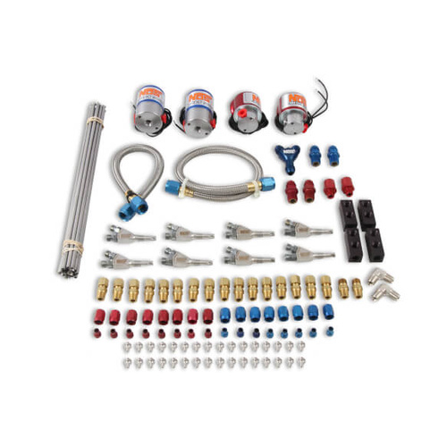 NOS Pro Fogger Custom Nitrous Plumbing Kit, Includes Soft Plume Nozzles, Pro Race Nitrous & Cheater Fuel Solenoids