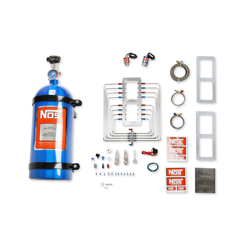 NOS Nitrous System, S/C Wet System (6/71 & 8/71), polished injector plate, blue 10lb bottle