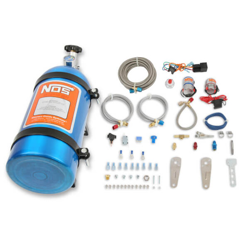 NOS Nitrous System, Single Fogger Wet Kit, 8 Cylinder Multi-Point EFI Engines, includes 10 lb Blue Bottle. 75-125 hp.
