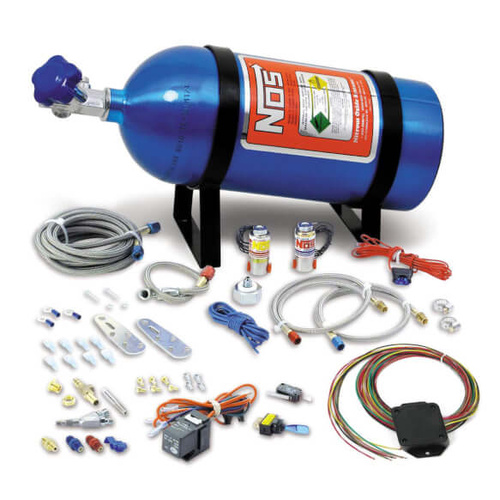 NOS Nitrous System, Sniper Single Fogger Wet Kit, 8 cylinder multi-point EFI, 75-125HP, 10 lb Blue Bottle